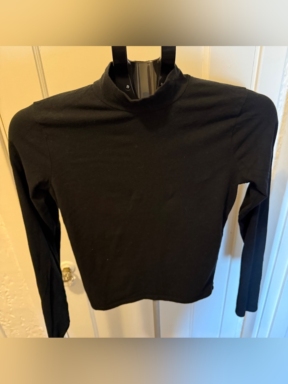 Hollister Black Long-Sleeve slim Mock Neck Top